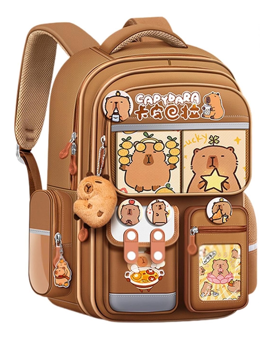 Bear backpack with charms